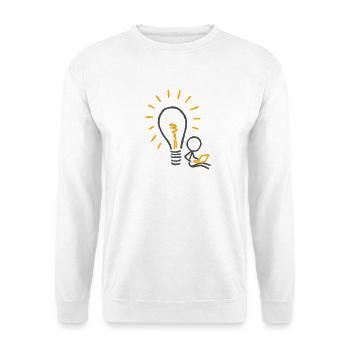Im Schatten einer Idee (für helle Hintergründe) - Unisex Pullover - Weiß - Vorne - Alina (178cm) & Michal (187cm)