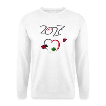 Neujahr 2027 Glücksdesign - Unisex Pullover - Weiß - Vorne - Alina (178cm) & Michal (187cm)