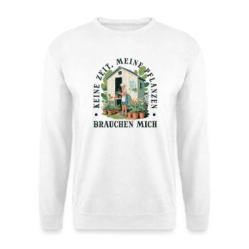  Gärtner Pflanzen Kleingärtner Schrebergarten - Unisex Pullover - Weiß - Vorne - Alina (178cm) & Michal (187cm)
