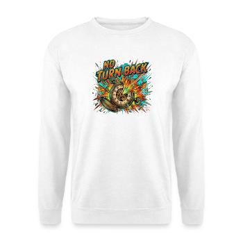 No Turn Back Explodierende Uhr - Unisex Pullover - Weiß - Vorne - Alina (178cm) & Michal (187cm)