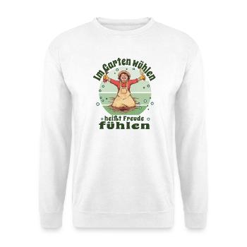  Gärtner Pflanzen Kleingärtner Schrebergarten - Unisex Pullover - Weiß - Vorne - Alina (178cm) & Michal (187cm)