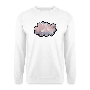 Pastellwolken-Aquarell-Traum - Unisex Pullover - Weiß - Vorne - Alina (178cm) & Michal (187cm)