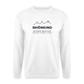 Rhönkind – Wasserkuppe, Kreuzberg, Milseburg - Unisex Pullover - Weiß - Vorne - Alina (178cm) & Michal (187cm)