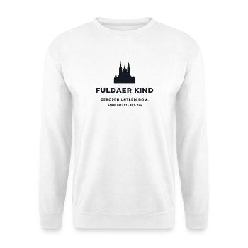 Fuldaer Kind – Domstadt Fulda seit 744 - Unisex Pullover - Weiß - Vorne - Alina (178cm) & Michal (187cm)