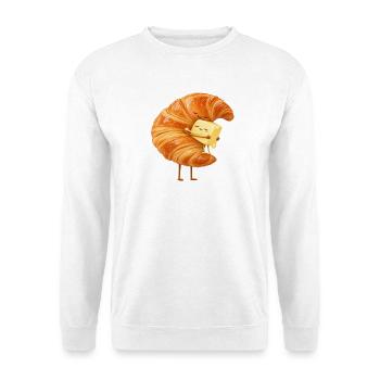 KuschelCroissant Butterfreund - Unisex Pullover - Weiß - Vorne - Alina (178cm) & Michal (187cm)