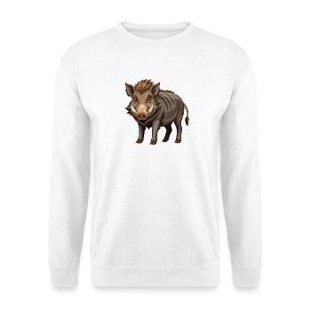 Wildschwein - Unisex Pullover - Weiß - Vorne - Alina (178cm) & Michal (187cm)