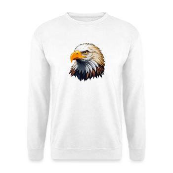 Kopf des Weißkopfseeadlers - Unisex Pullover - Weiß - Vorne - Alina (178cm) & Michal (187cm)