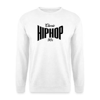 90er-Jahre-Klassiker HipHop - Unisex Pullover - Weiß - Vorne - Alina (178cm) & Michal (187cm)