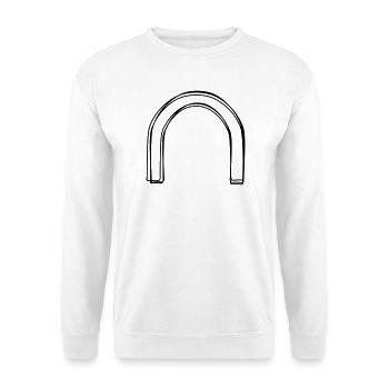 Torbogen handgezeichnet - Unisex Pullover - Weiß - Vorne - Alina (178cm) & Michal (187cm)