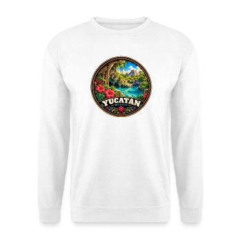 Yucatan Mexiko Maya Pyramide Dschungel Urlaub - Unisex Pullover - Weiß - Vorne - Alina (178cm) & Michal (187cm)