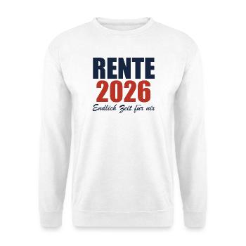 Rente 2026 – Endlich Zeit für nix - Unisex Pullover - Weiß - Vorne - Alina (178cm) & Michal (187cm)
