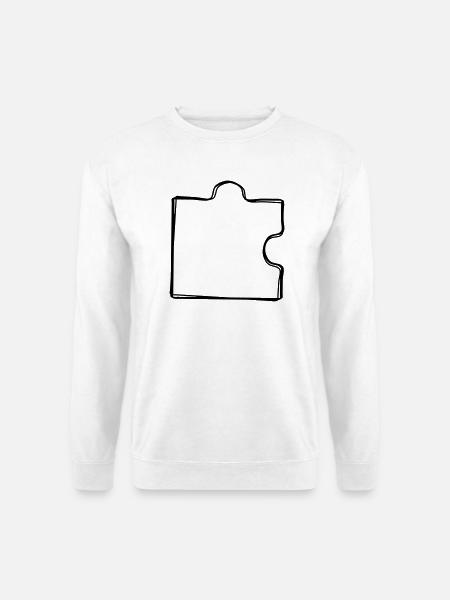 Puzzleteil handgezeichnet - Unisex Pullover - Weiß