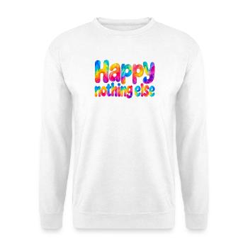 Happy Nothing Else – Einfach glücklich - Unisex Pullover - Weiß - Vorne - Alina (178cm) & Michal (187cm)