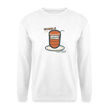 Töpferscheibe — Wackeln, zentrieren, wiederholen - Unisex Pullover - Weiß - Vorne - Alina (178cm) & Michal (187cm)