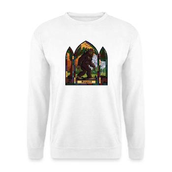 Sasquatch Buntglasfenster - Unisex Pullover - Weiß - Vorne - Alina (178cm) & Michal (187cm)
