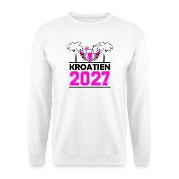 2027 Kroatien - Unisex Pullover - Weiß - Vorne - Alina (178cm) & Michal (187cm)