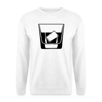 Whiskey Glas Geschenk Barkeeper Kellner  - Unisex Pullover - Weiß - Vorne - Alina (178cm) & Michal (187cm)
