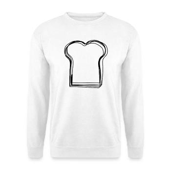 Brotscheibe handgezeichnet - Unisex Pullover - Weiß - Vorne - Alina (178cm) & Michal (187cm)