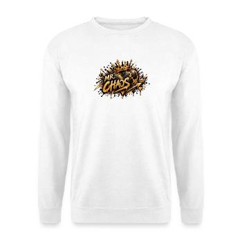Mr Chaos Krone Graffiti Stil - Unisex Pullover - Weiß - Vorne - Alina (178cm) & Michal (187cm)