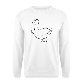 Gans Wütend - Unisex Pullover - Weiß - Vorne - Alina (178cm) & Michal (187cm)