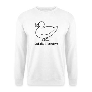 Entekoffeiniert 2 - Unisex Pullover - Weiß - Vorne - Alina (178cm) & Michal (187cm)