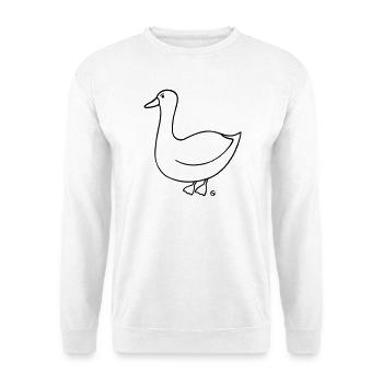 Gans verärgert 2 - Unisex Pullover - Weiß - Vorne - Alina (178cm) & Michal (187cm)
