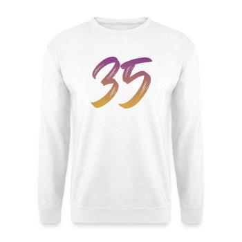 35 - Unisex Pullover - Weiß - Vorne - Alina (178cm) & Michal (187cm)
