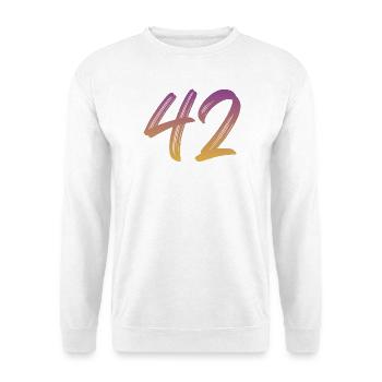 42 - Unisex Pullover - Weiß - Vorne - Alina (178cm) & Michal (187cm)