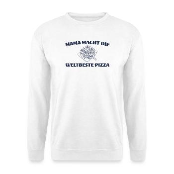 Mama macht die weltbeste Pizza - Pizzabäckerin - Unisex Pullover - Weiß - Vorne - Alina (178cm) & Michal (187cm)
