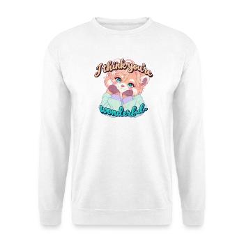 Roter Panda mit Herz - Unisex Pullover - Weiß - Vorne - Alina (178cm) & Michal (187cm)
