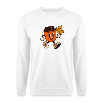 Becher-Kürbis - Unisex Pullover - Weiß - Vorne - Alina (178cm) & Michal (187cm)
