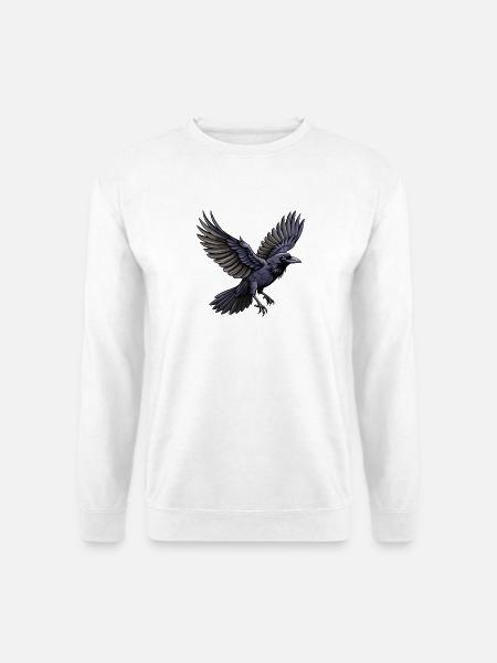 Fliegender Amerikanischer Krähenvogel - Unisex Pullover - Weiß