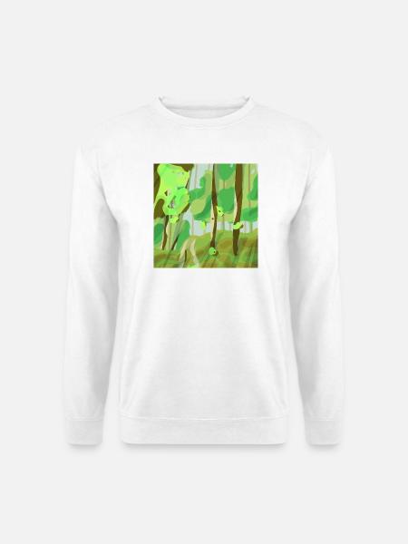 Waldlandschaft in Grüntönen - Unisex Pullover - Weiß