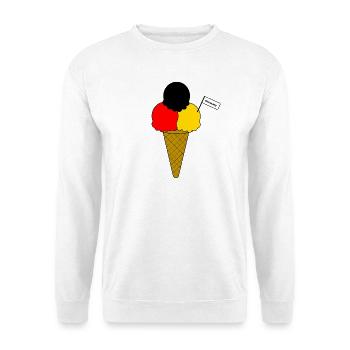 Deutschland Germany Flag Eiscreme - Unisex Pullover - Weiß - Vorne - Alina (178cm) & Michal (187cm)
