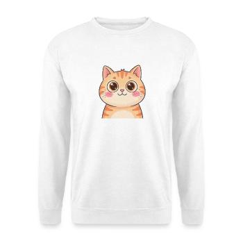 Süße Orange Katze Kawaii Katzenliebe T-Shirt - Unisex Pullover - Weiß - Vorne - Alina (178cm) & Michal (187cm)