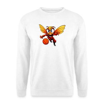 Biene Basketballer - Unisex Pullover - Weiß - Vorne - Alina (178cm) & Michal (187cm)
