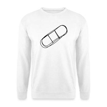 Pflaster handgezeichnet - Unisex Pullover - Weiß - Vorne - Alina (178cm) & Michal (187cm)