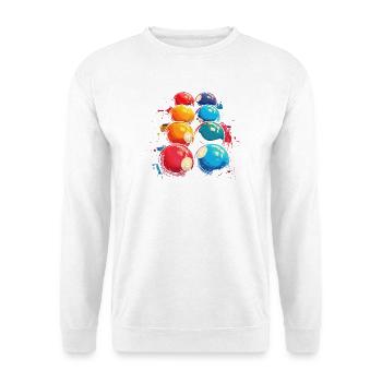 Lustiges Billard - Unisex Pullover - Weiß - Vorne - Alina (178cm) & Michal (187cm)