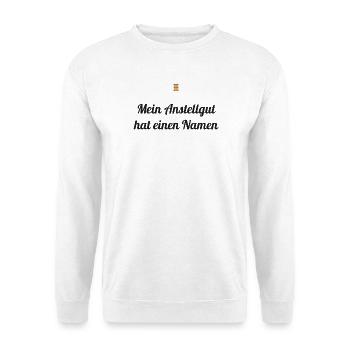 Mein Anstellgut hat einen Namen – Sauerteig Spruch - Unisex Pullover - Weiß - Vorne - Alina (178cm) & Michal (187cm)