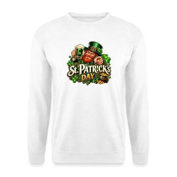 St Patrick Day Leprechaun Feier - Unisex Pullover - Weiß - Vorne - Alina (178cm) & Michal (187cm)