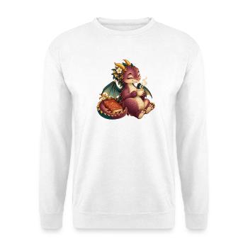 Süßer Drachentee und Buch - Unisex Pullover - Weiß - Vorne - Alina (178cm) & Michal (187cm)