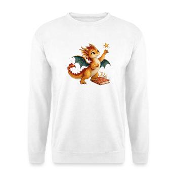 Sanfter Sternendrache - Unisex Pullover - Weiß - Vorne - Alina (178cm) & Michal (187cm)