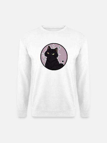 Mitternachtskatze im Sparkle Circle - Unisex Pullover - Weiß