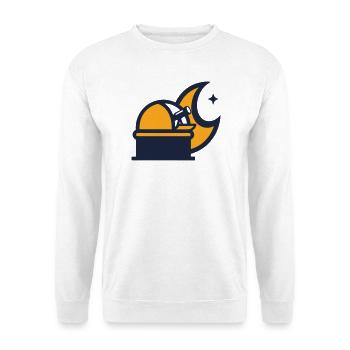 Sternwarte Mond Wappen Logo - Unisex Pullover - Weiß - Vorne - Alina (178cm) & Michal (187cm)
