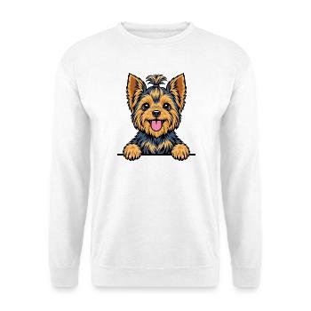Yorkshire Terrier - Unisex Pullover - Weiß - Vorne - Alina (178cm) & Michal (187cm)