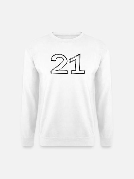 Zahl 21 handgezeichnet - Unisex Pullover - Weiß