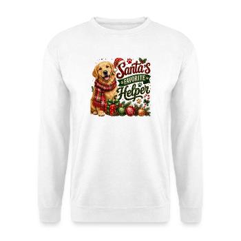 🎁 Weihnachts-Golden Retriever - Unisex Pullover - Weiß - Vorne - Alina (178cm) & Michal (187cm)