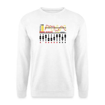 Mixing Table - Unisex Pullover - Weiß - Vorne - Alina (178cm) & Michal (187cm)