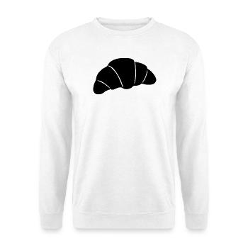  Croissant schwarz Geschenkidee für Bäcker  - Unisex Pullover - Weiß - Vorne - Alina (178cm) & Michal (187cm)