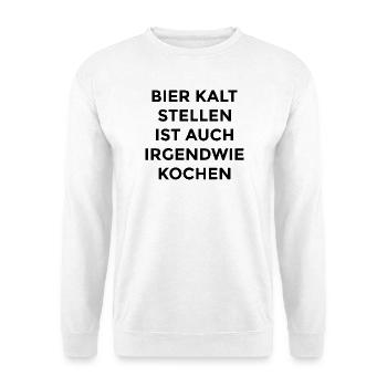 Bier Shirt - Unisex Pullover - Weiß - Vorne - Alina (178cm) & Michal (187cm)